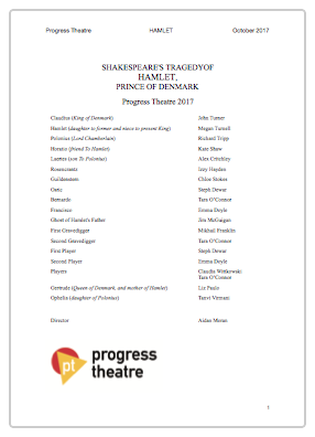 Hamlet script cover
